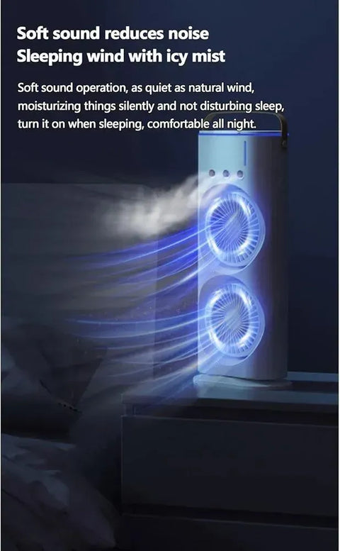Portable USB Mist Fan White 360° Rotatable