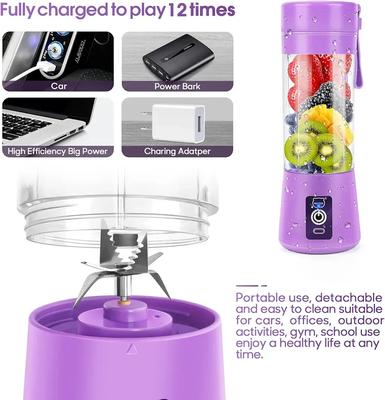 Purple Electric Juicer Blender 500ml ABS Plastic