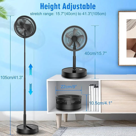 Portable Rechargeable Fan Green ABS 10W