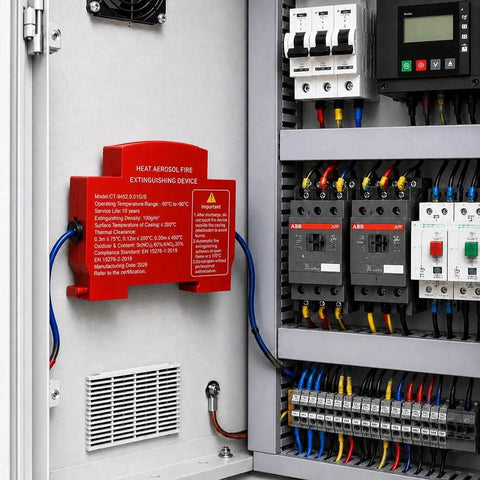 Automatic Fire Extinguishing Device for Electrical Panel – Self-Actuating Thermal Fire Suppression Unit for Switchboard & Distribution Box